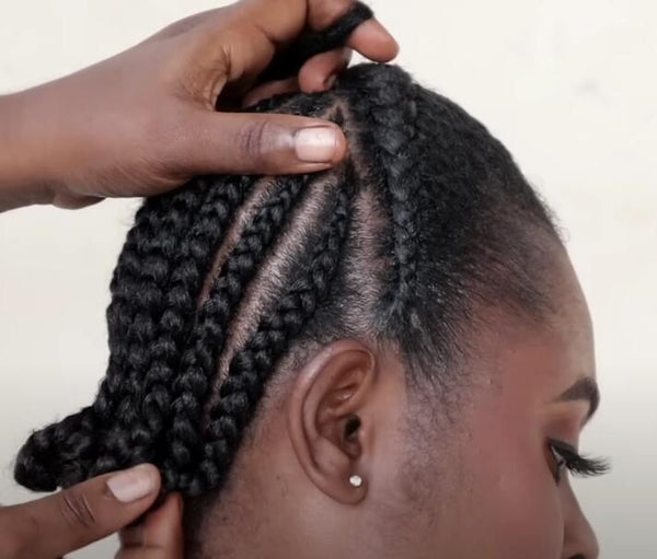 Single Large Side Brush and All Back Cornrows