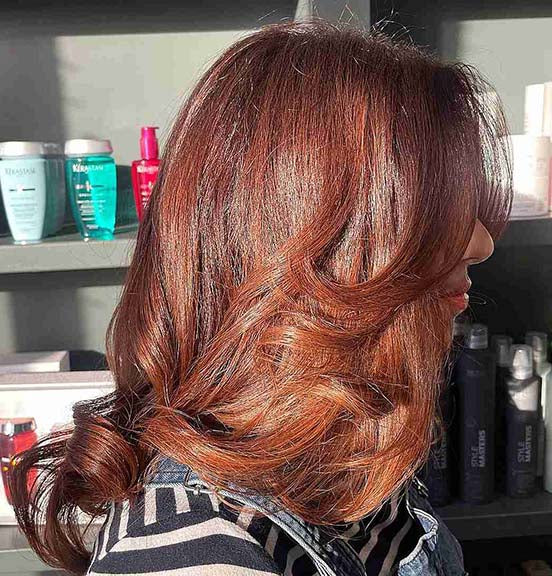 Warm-Toned Auburn Sunset Hair