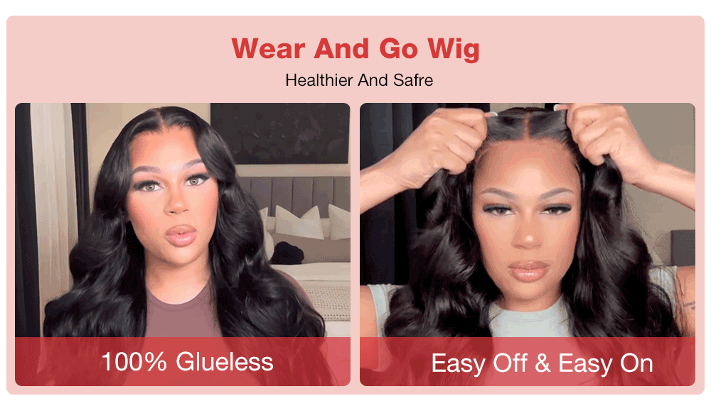 Wear & Go Bob Wig Deep Wave Pre Cut HD Lace Closure Glueless Human Hai ...