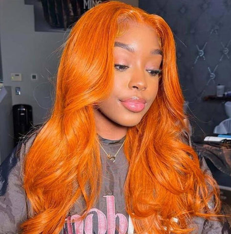 ginger orange body wave wig