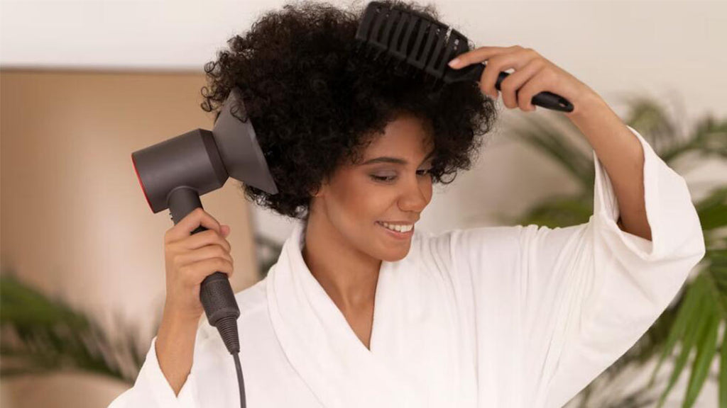 how to blow dry curly hair