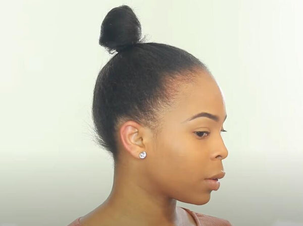 place your hair in a ponytail