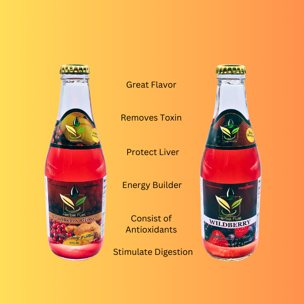 Herbal Fuel Cranberry Ginger Drink 12oz