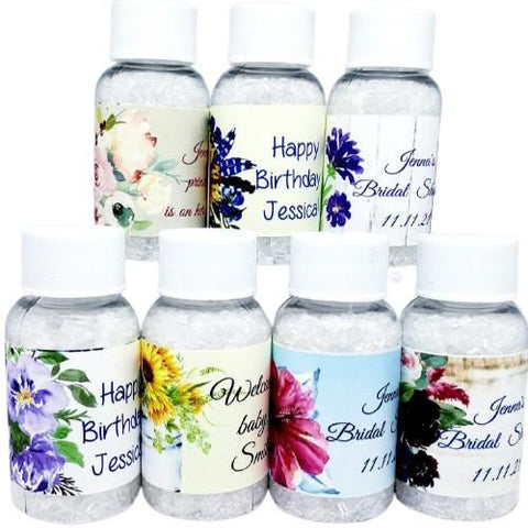 Personalized bath soak baby shower and bridal shower favors