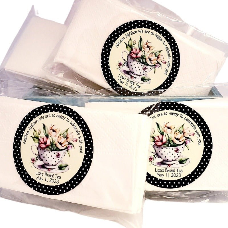 Personalized Top and Bottom Floral Tissue Pack Party Favors