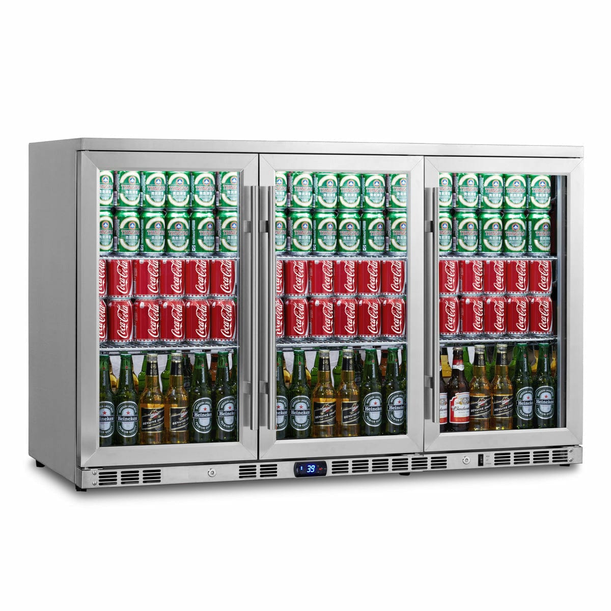 Image of Kings Bottle 53'' Heating Glass 3 Door Large Beverage Refrigerator - KBU328M