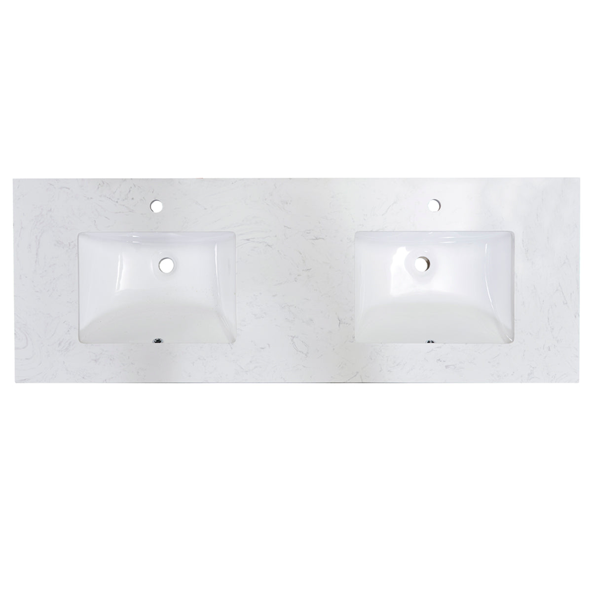 Altair Designs Salerno Double Sink Bathroom Vanity Countertop in Aosta White - 65073-CTP-AW