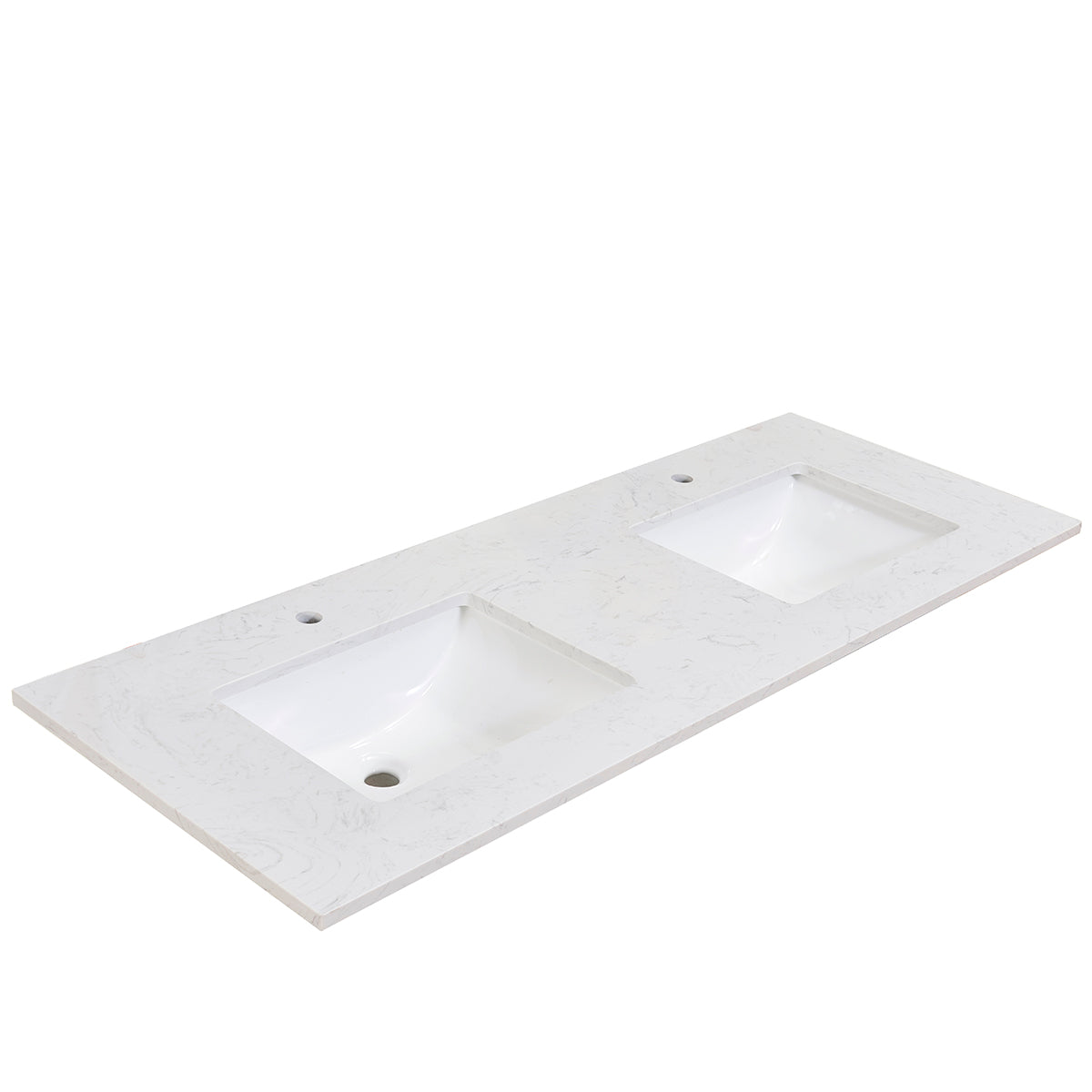 Altair Designs Salerno Double Sink Bathroom Vanity Countertop in Aosta White - 65073-CTP-AW