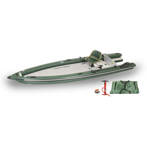 Sea Eagle FoldCat Pro Angler Guide Inflatable Fishing Boat Package