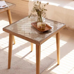 Morocco square solid wood coffee table