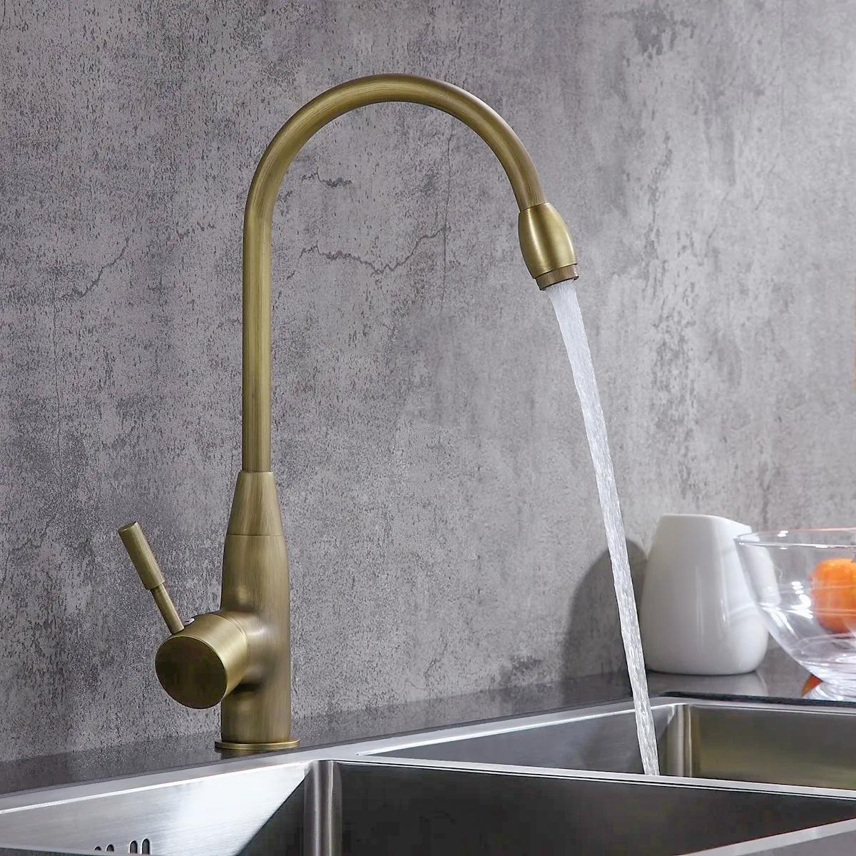 Antique Brass Kitchen Faucet - Unlacquered Brass Faucet