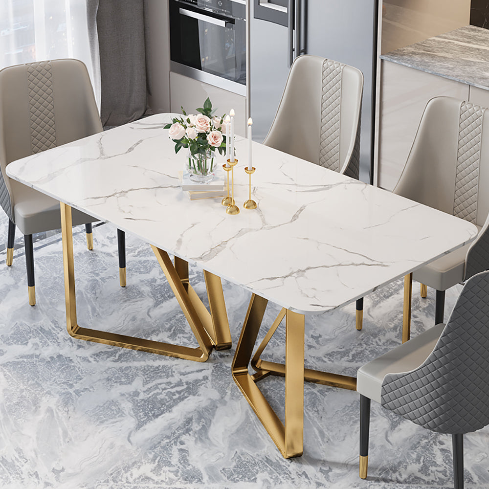 faux marble and gold dining table