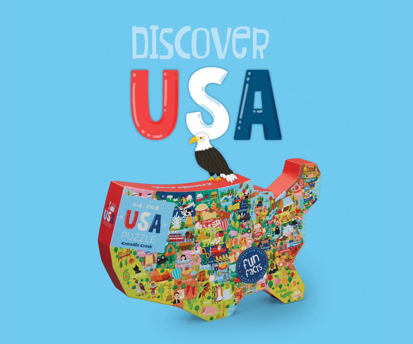 200-Piece Puzzle - USA Shaped Box