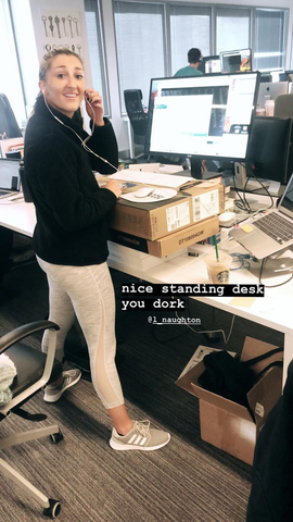 Makeshift standing desk at BVA HQ