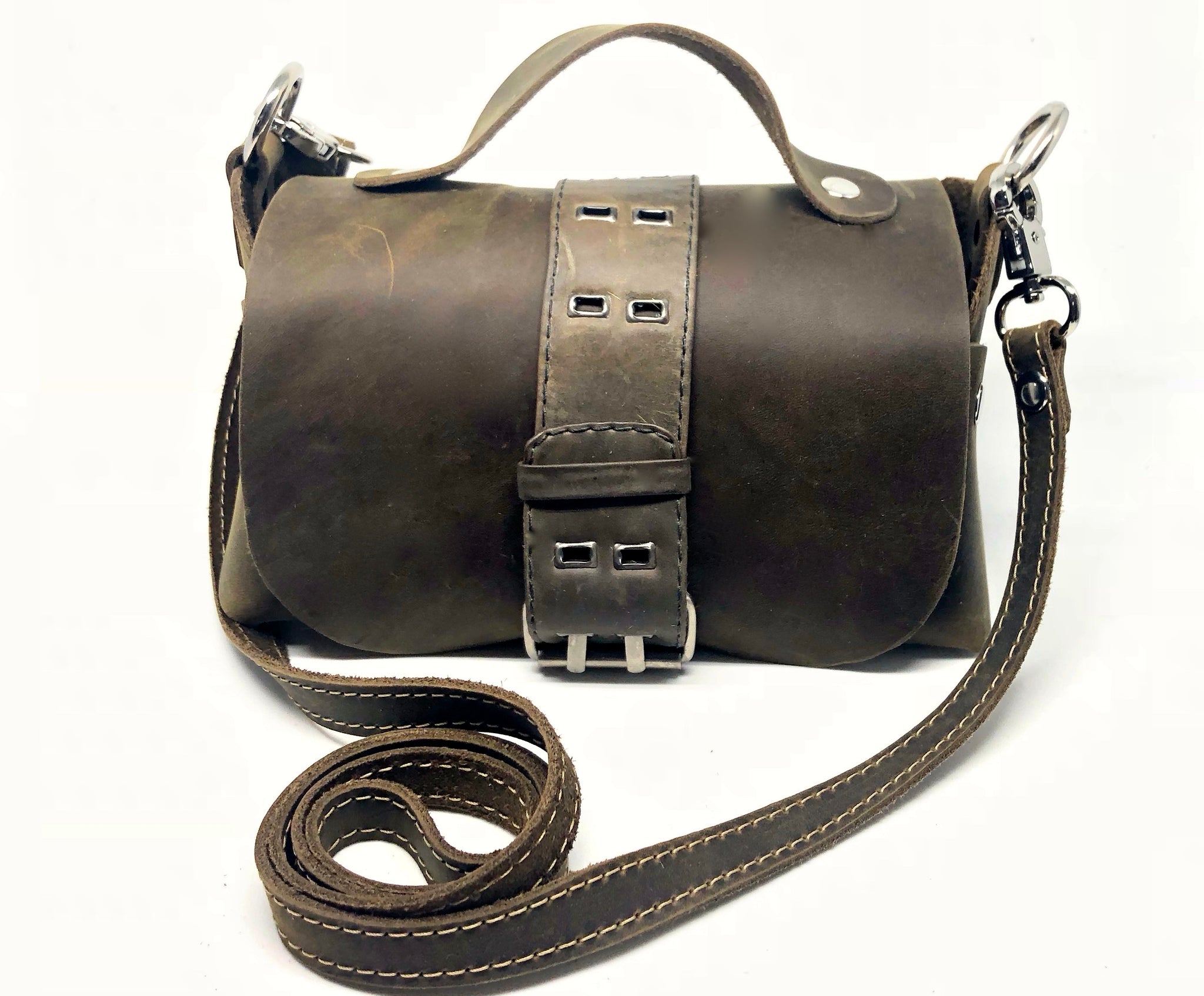 leather lunch box bag