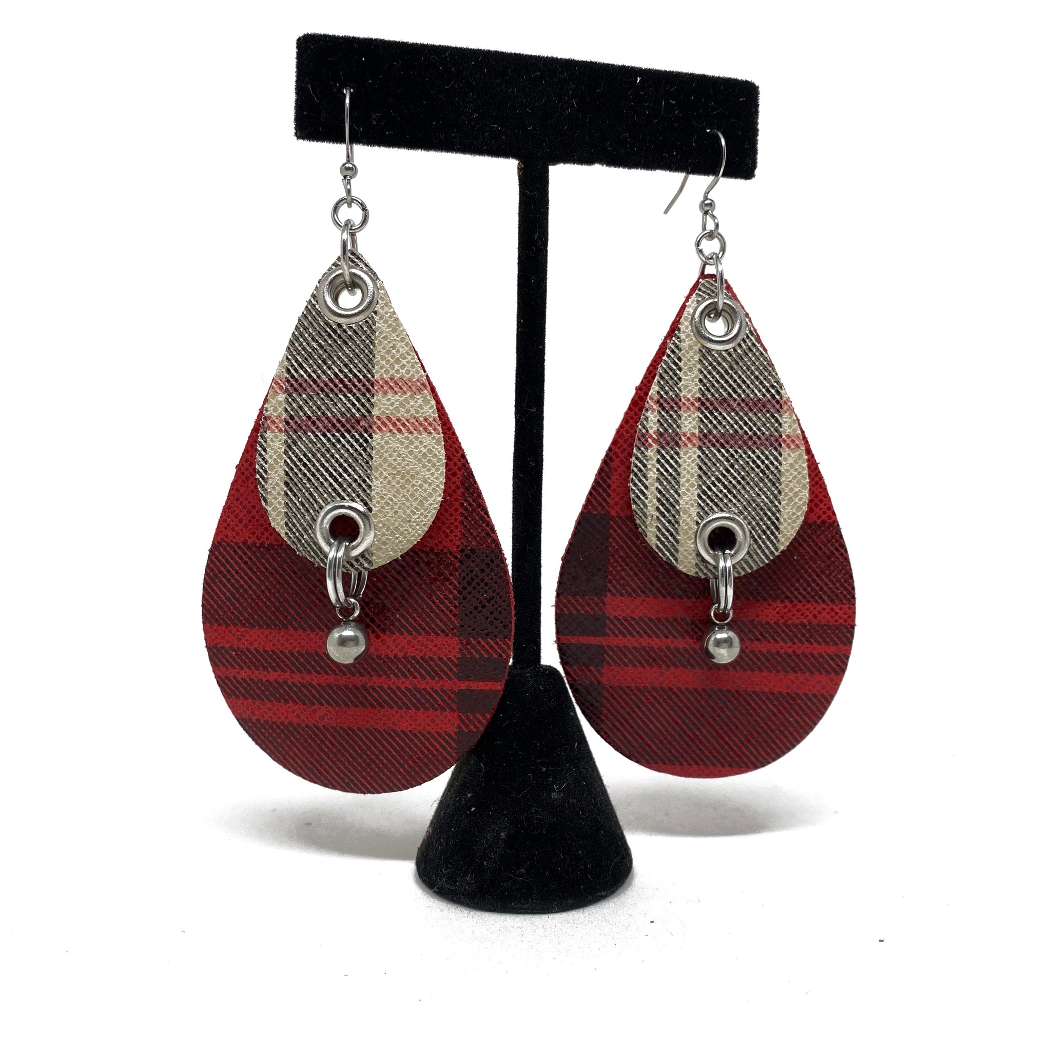 cowhide leather earrings