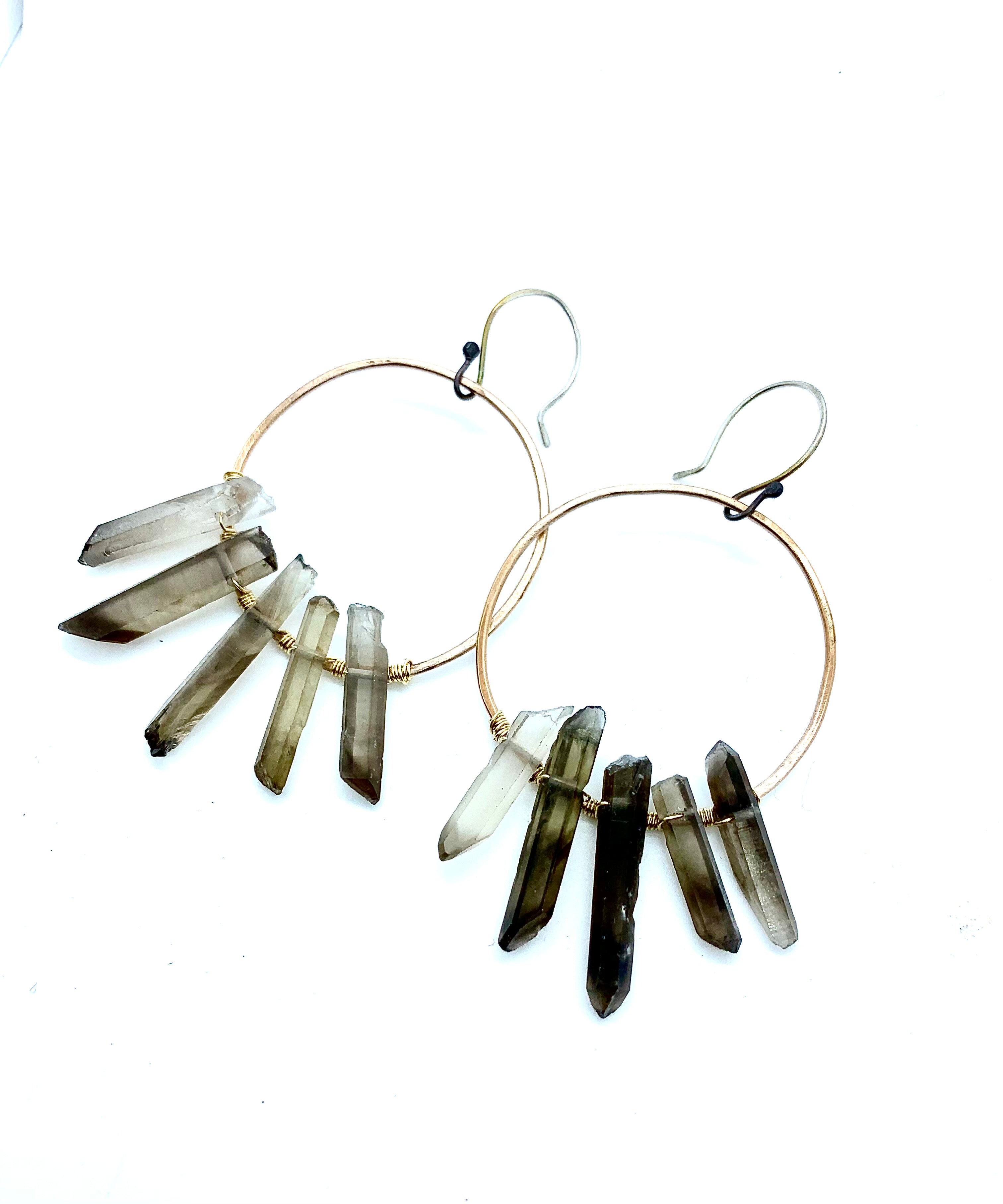 MARCH SPECIAL... TRAVELER SMOKEY QUARTZ  EARRINGS