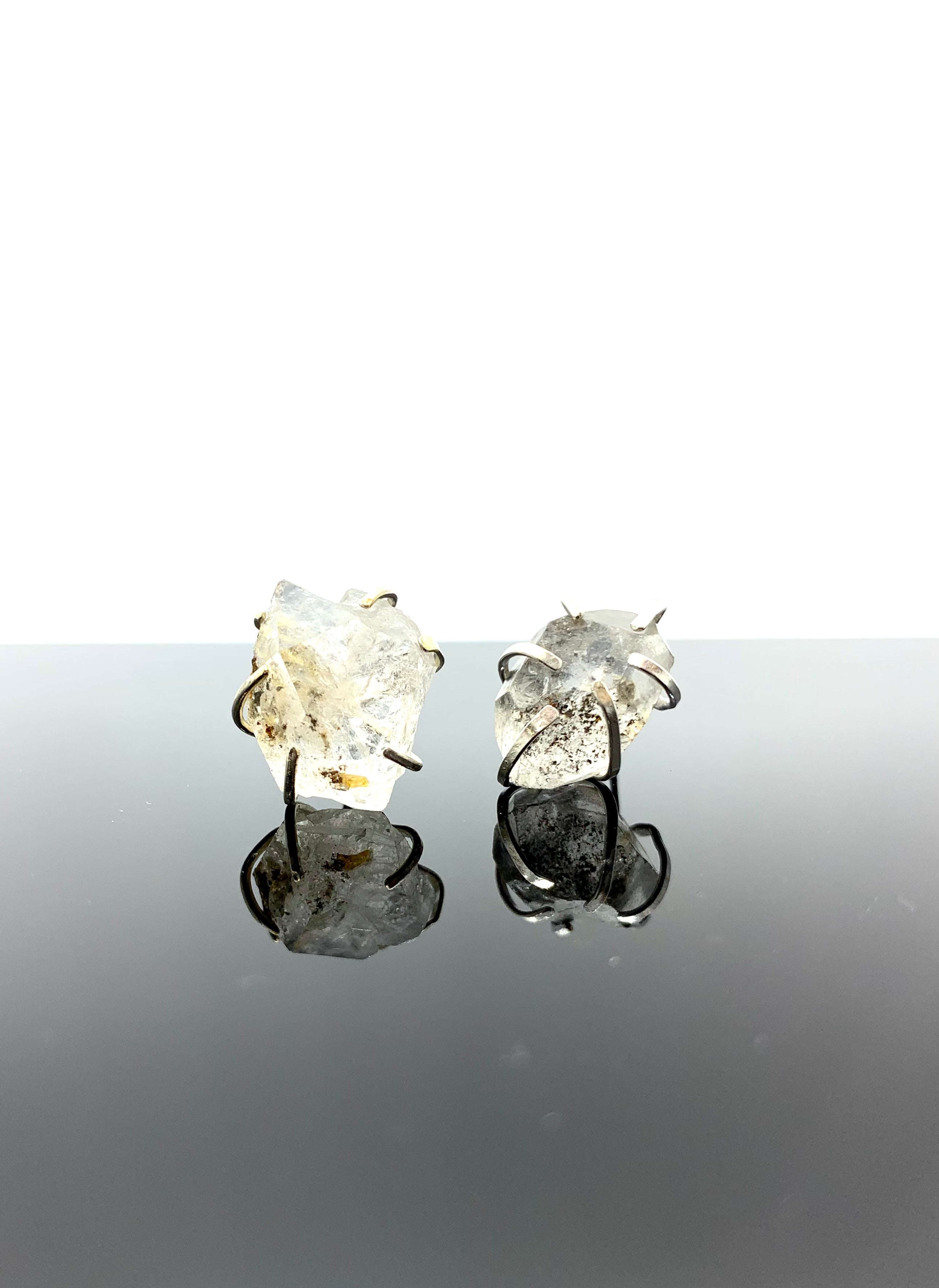 RAW HERKIMER DIAMOND STUDS