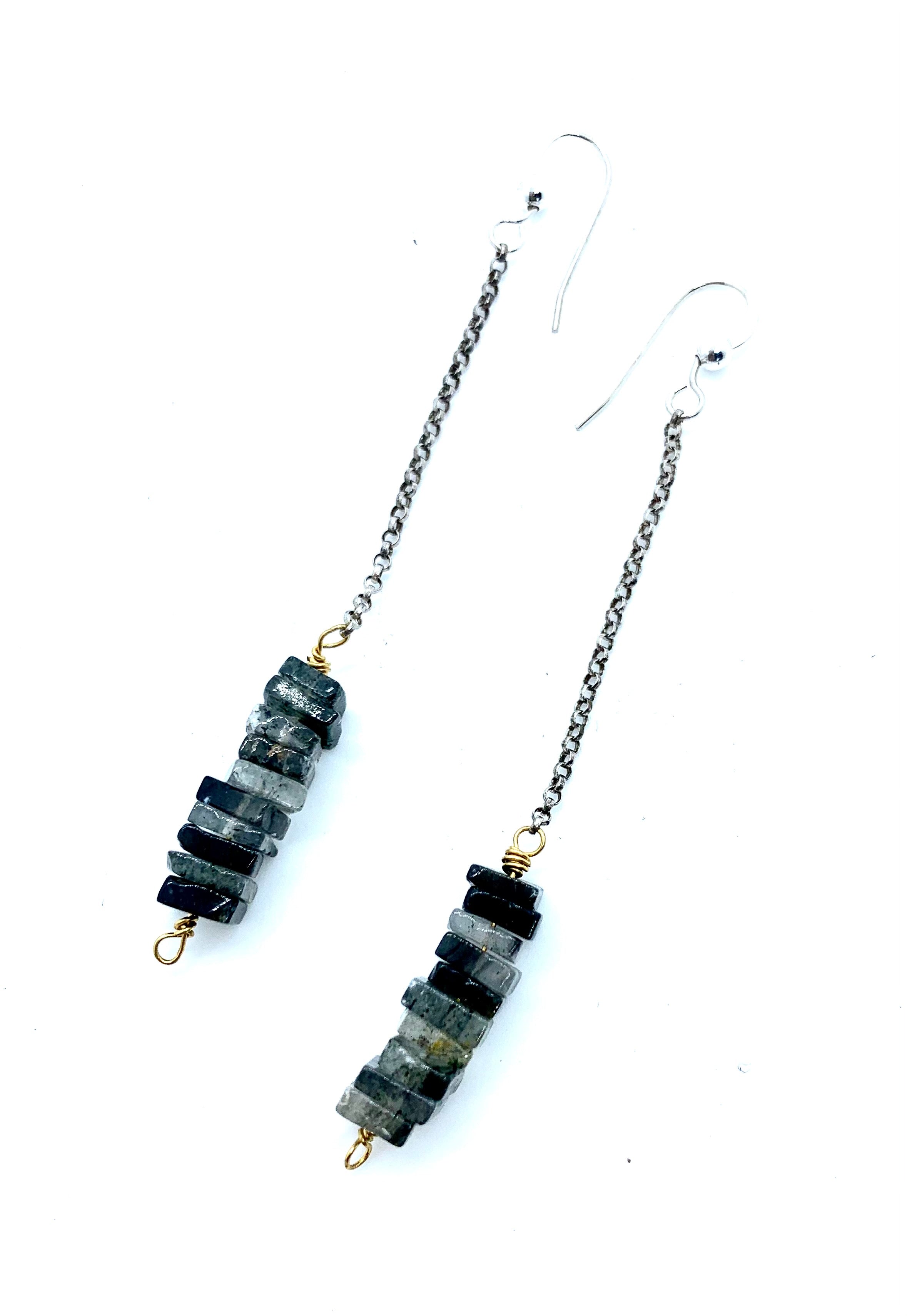 AGATE CHAIN EARRINGS