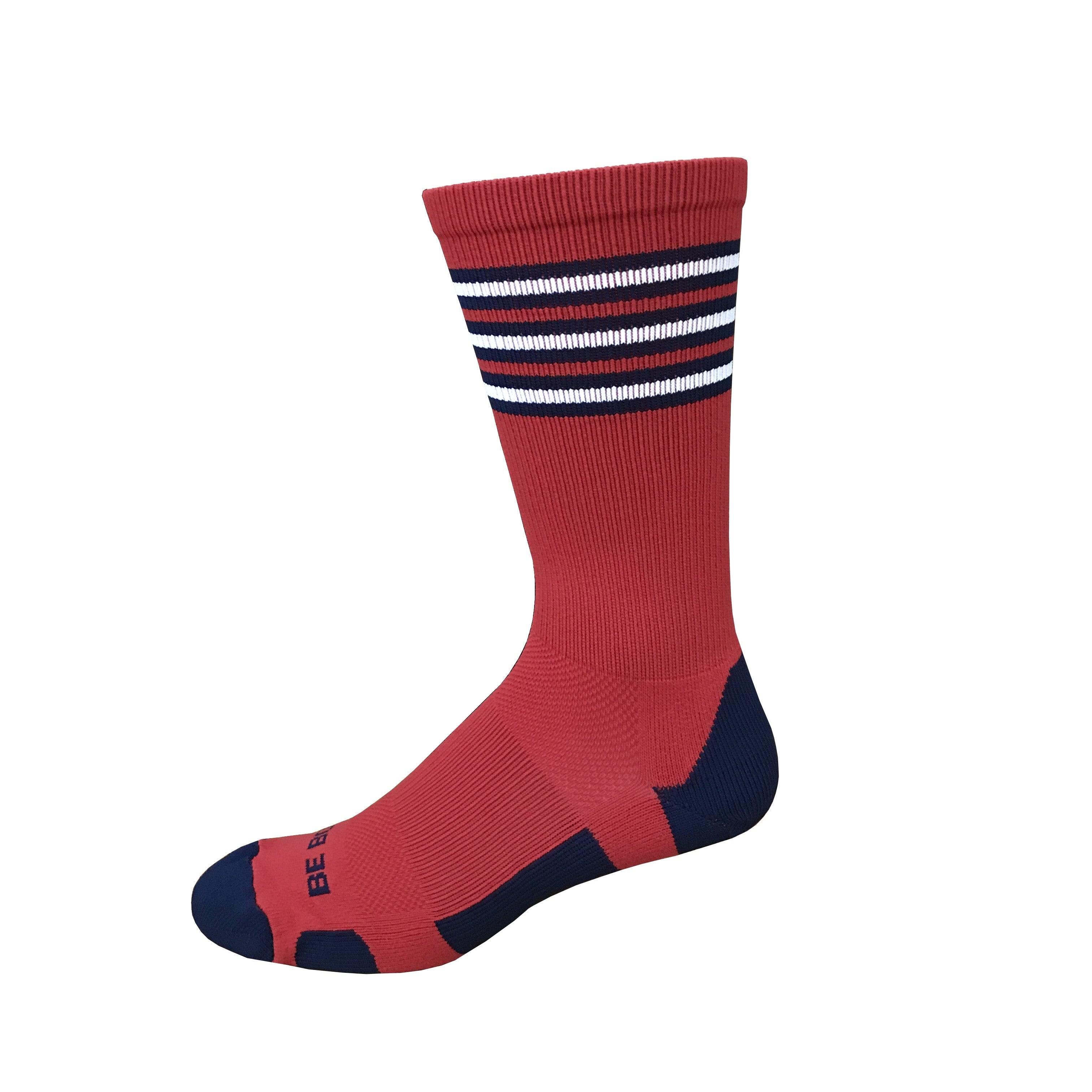Rookie - Red & Navy. USA Made Old School Gym Athletic Socks - Boldfoot ...