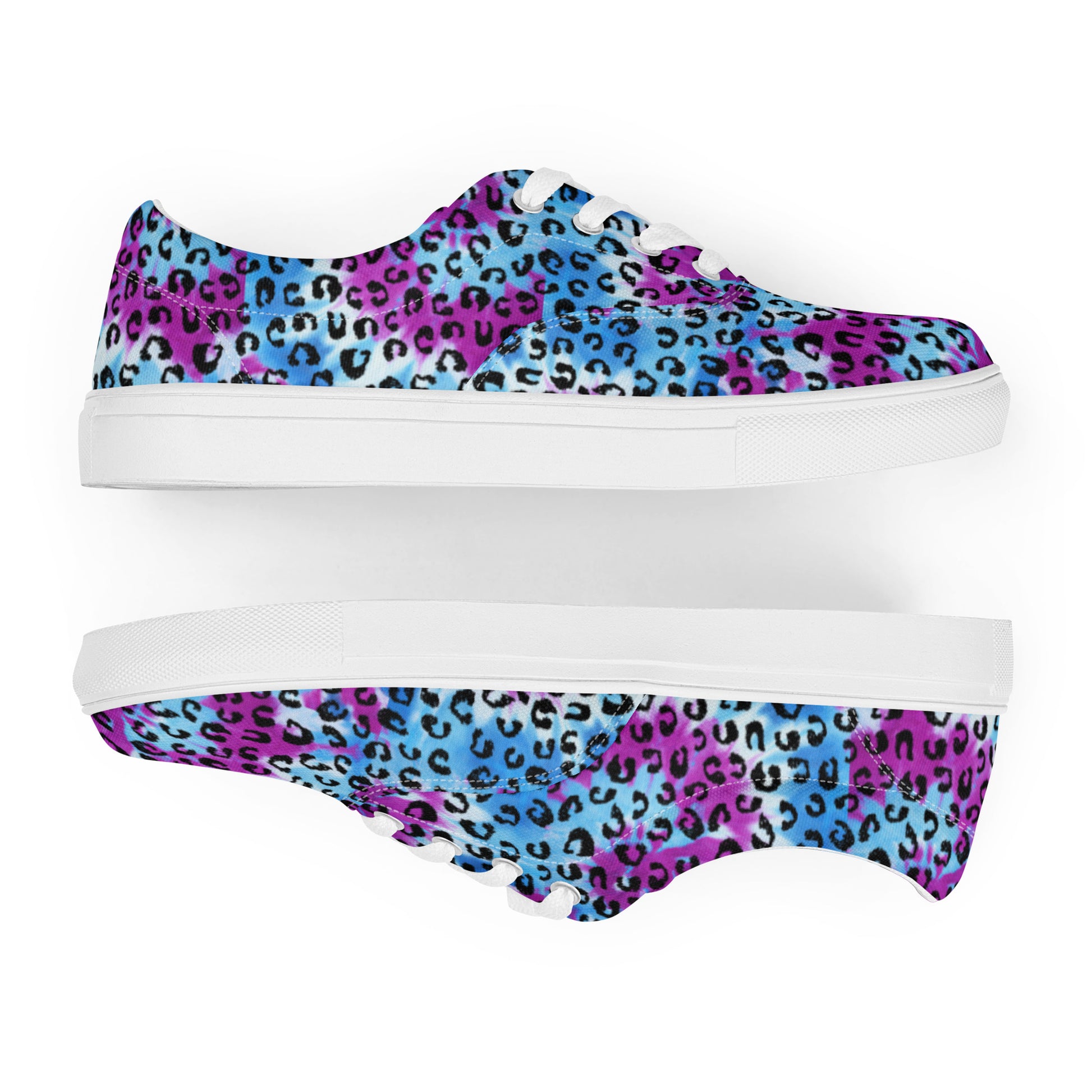 Tie Dye Leppard Spots V1 - Women's lace-up canvas shoes – DaGypsies