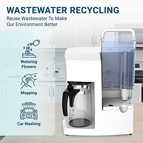 SimPure Y7P-W Countertop Water Filter System, 4 Stage Reverse Osmosis  Purification,BPA-Free Water Dispenser, 4: 1 Pure to Drain Bottleless Water