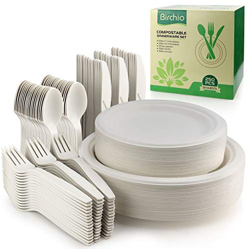 Stack Man 100% Compostable 9 Paper Plates [125-Pack] Heavy Duty Eco-F -  Clean Water Mill