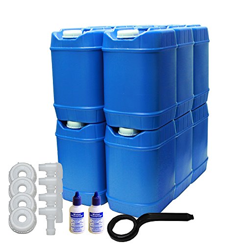 15 Gallon Emergency Water Storage Barrel - 1 Tank - Preparedness Supply -  Water Tank Drum Container - Portable, Reusable, BPA Free, Food Grade Plastic