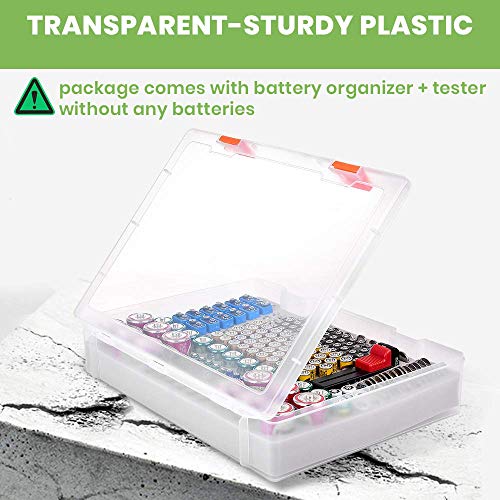 Fireproof Battery Organizer Storage Case Waterproof & Explosionproof, Safe  Bag Fits 210+ Batteries Case - with Tester BT-168, Carrying Container Bag