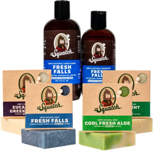 Dr. Squatch Men's Soap Variety 4 Pack - Wood Barrel Bourbon, Gold Moss, Bay  Rum, Cool Fresh Aloe