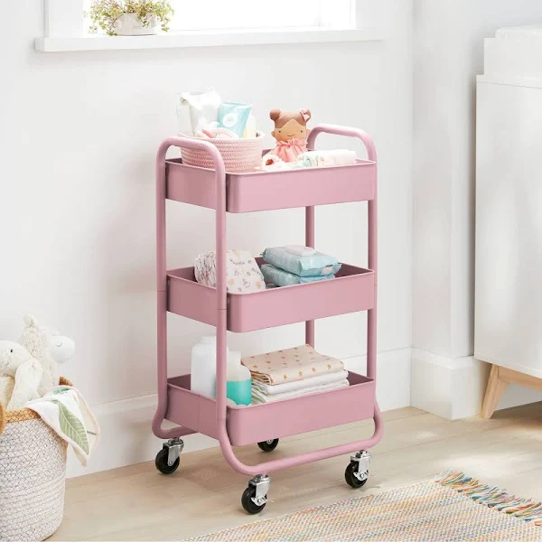 3 Tier Metal Utility Cart Pink Brightroom 83599637 Popular