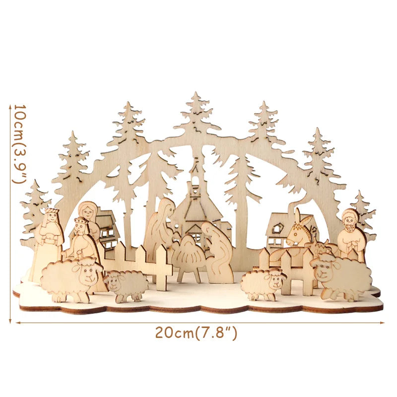 Charming Wooden Desktop Christmas Ornaments for Decor - Image 3