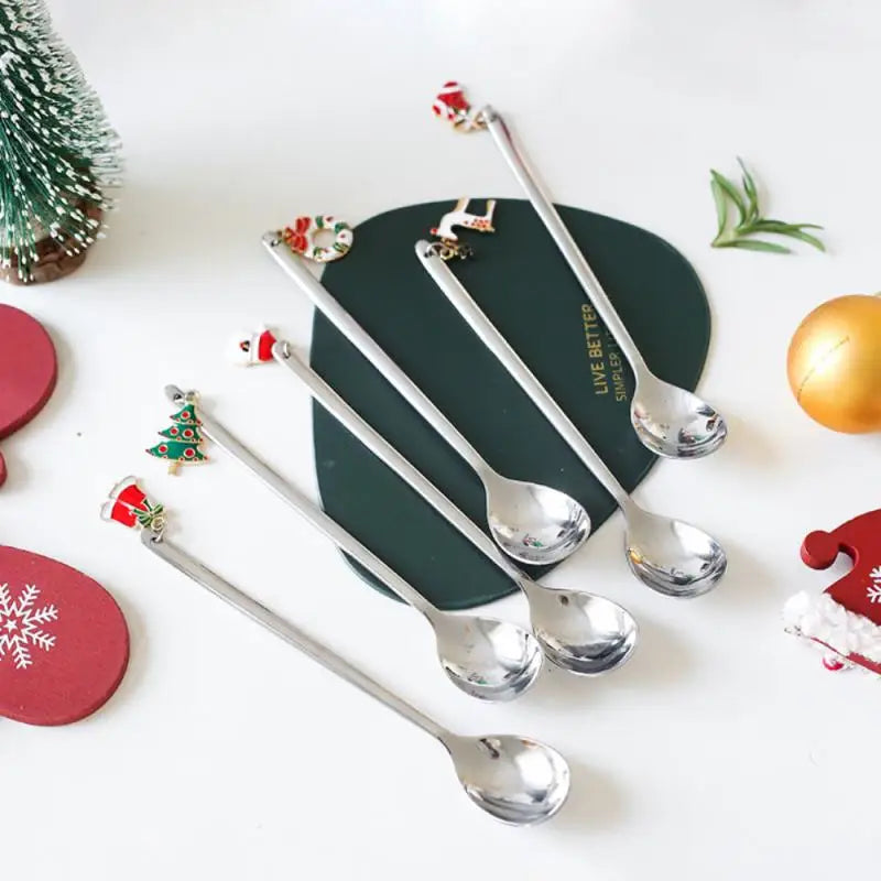 Festive Stainless Steel Christmas Spoons for Table Decor - Image 21