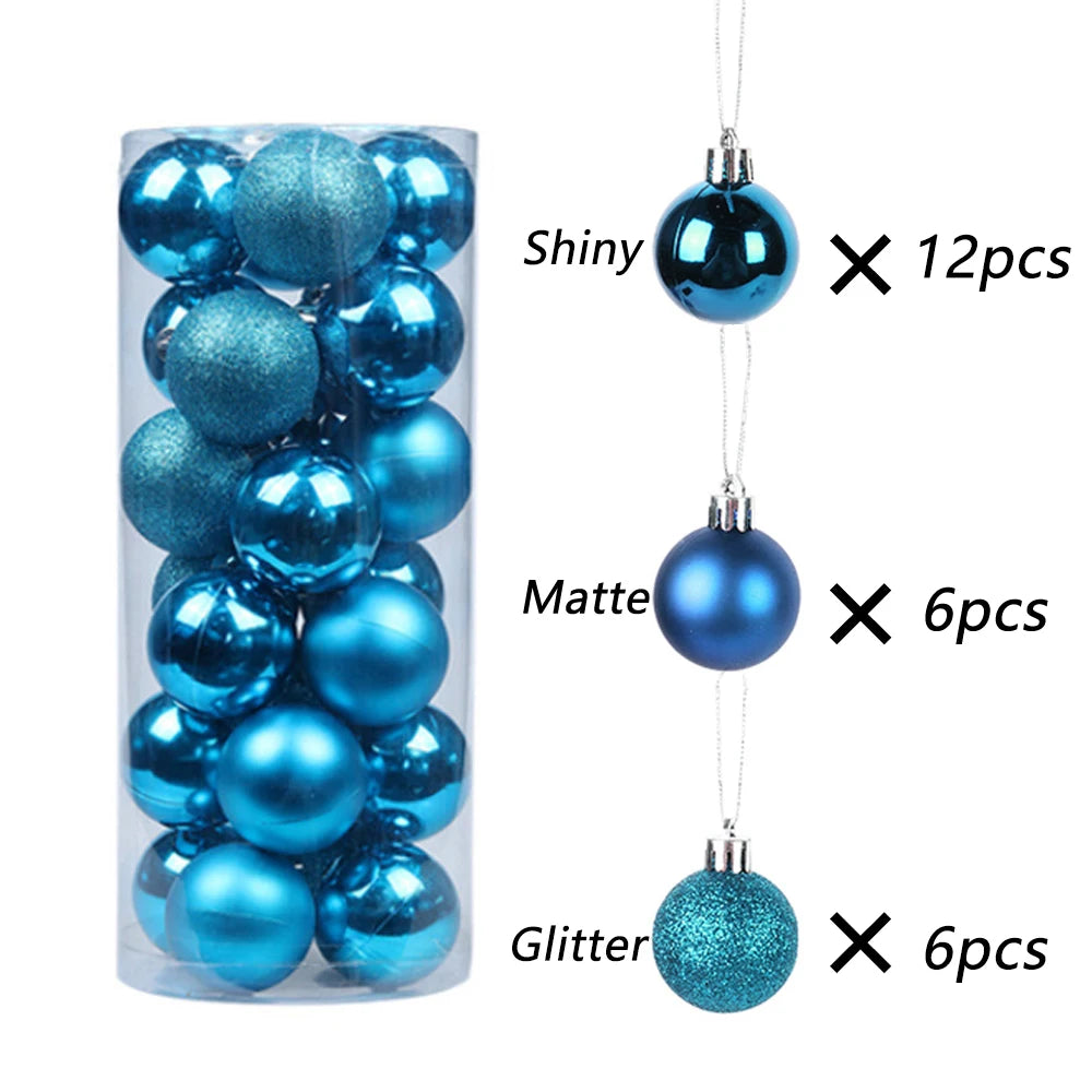 24-Pack Festive Christmas Tree Ornaments - Image 8