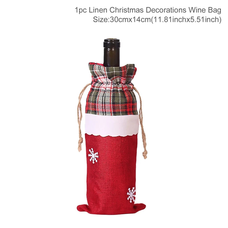 Festive Merry Christmas Wine Bottle Cover Decoration - Image 29