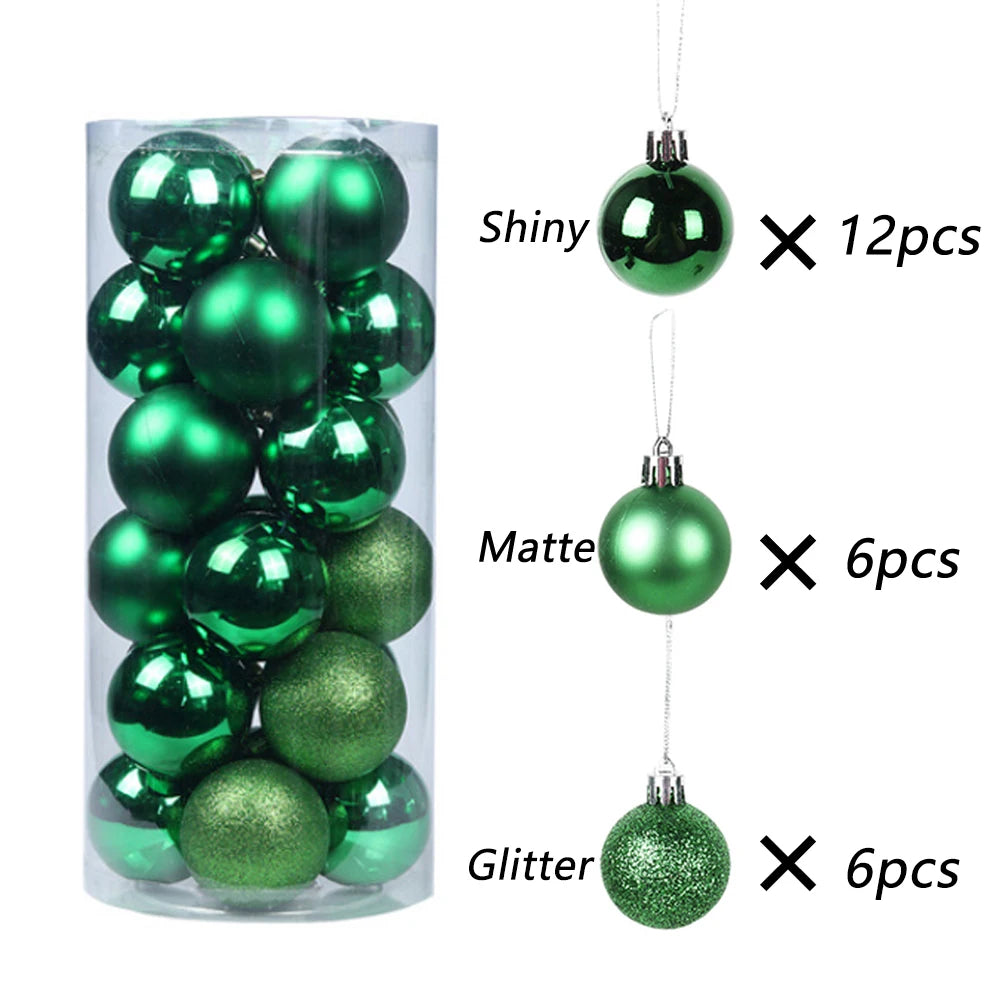24-Pack Festive Christmas Tree Ornaments - Image 12