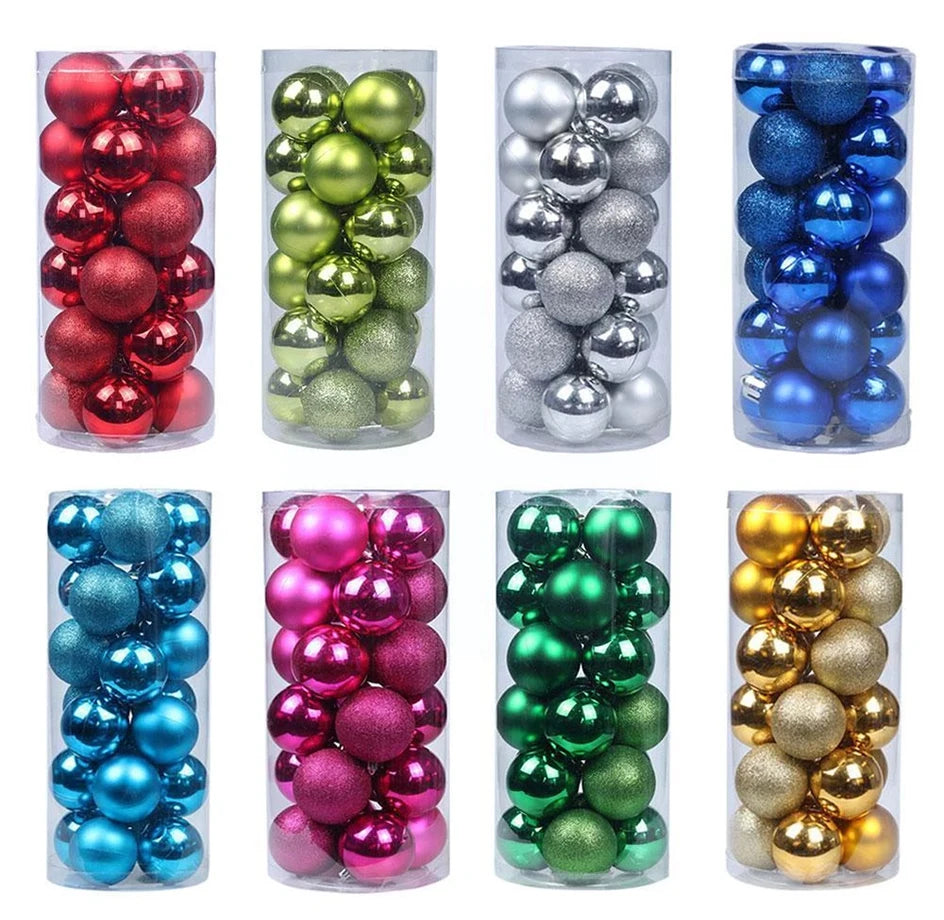 24-Pack Festive Christmas Tree Ornaments - Image 23