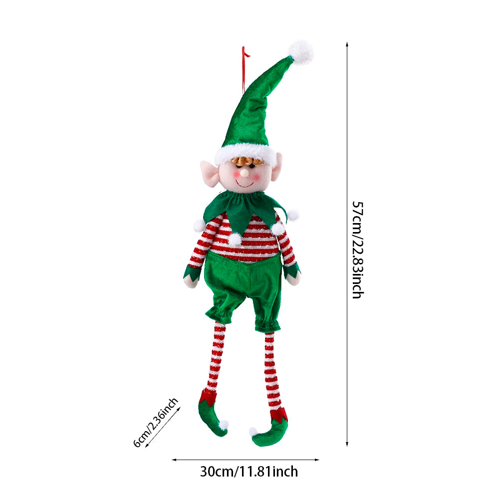 Festive Red & Green Elf Doll Plush Ornament - Image 18