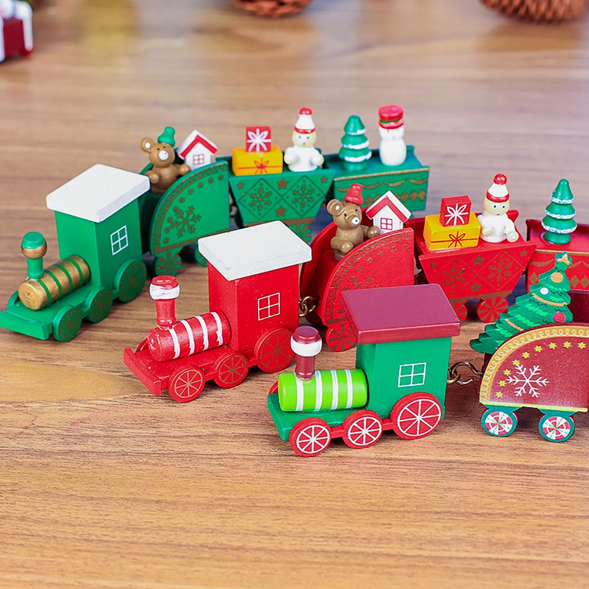 Charming Wooden Train Christmas Ornament for Home - Image 38