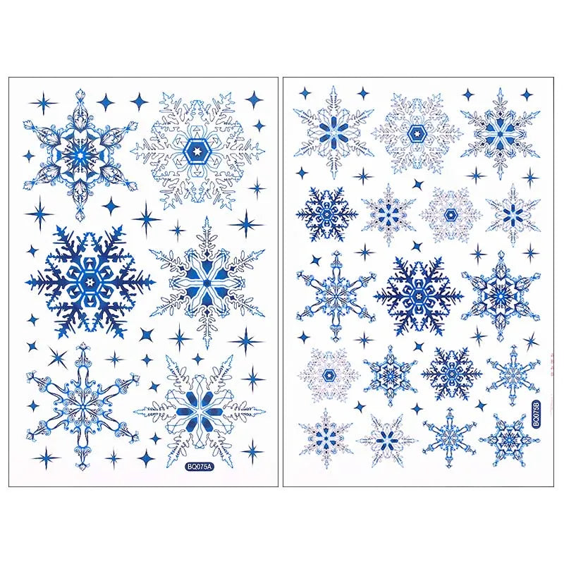 Festive Blue Deer Snowflake Window Stickers - Image 19