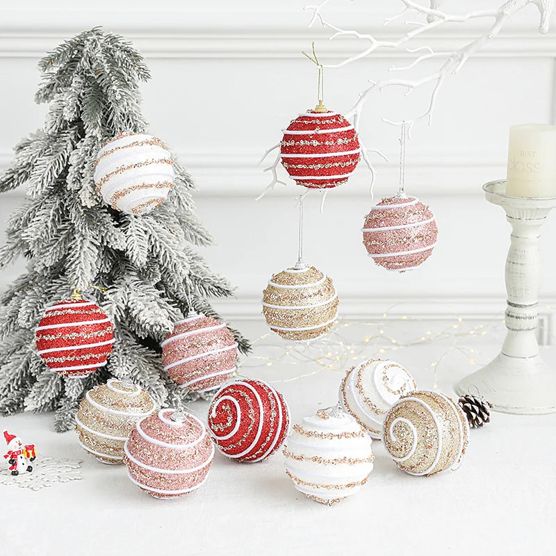 Elegant Rose Gold Christmas Ball Ornaments - 4pcs - Image 5