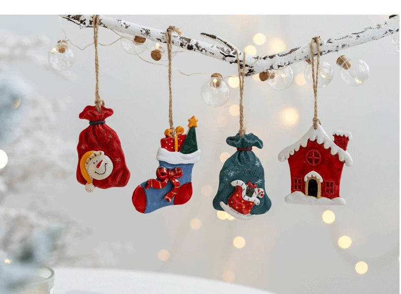 Festive Resin Christmas Sock & Snowman Ornaments - Image 51