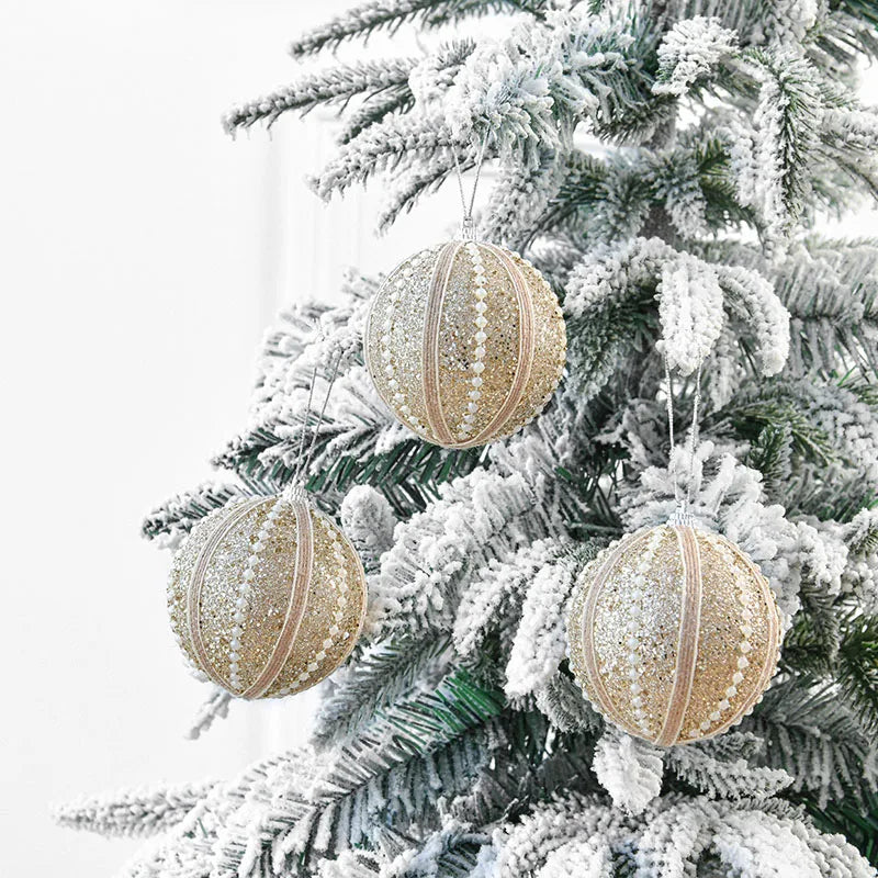 Elegant Rose Gold Christmas Ball Ornaments - 4pcs - Image 7