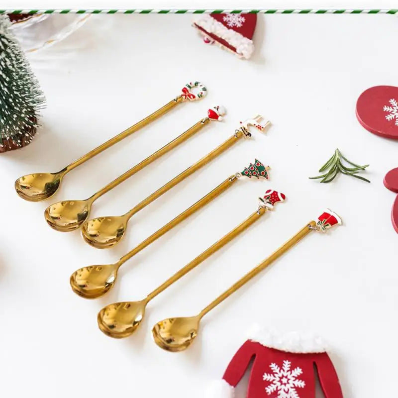 Festive Stainless Steel Christmas Spoons for Table Decor - Image 20