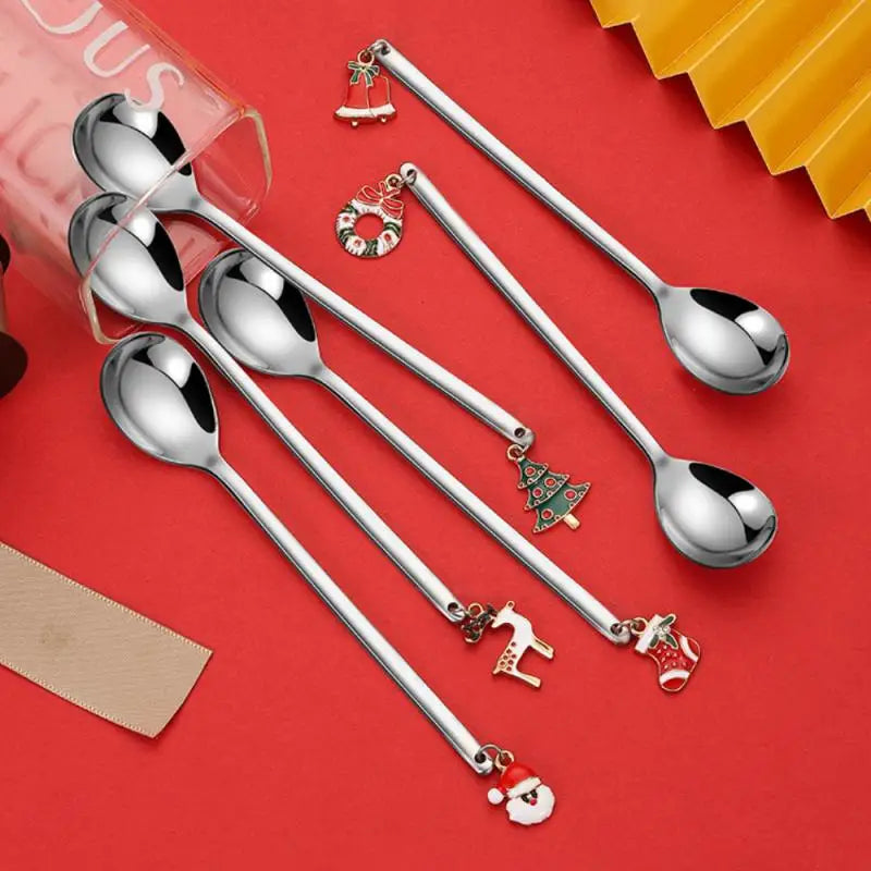 Festive Stainless Steel Christmas Spoons for Table Decor - Image 32
