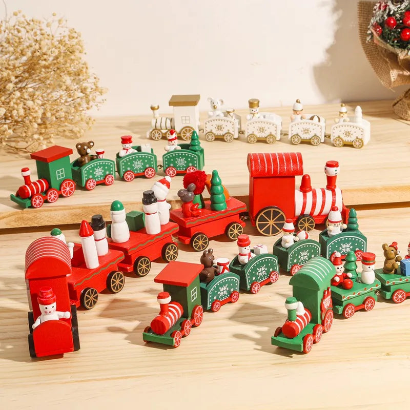Charming Wooden Train Christmas Ornament for Home - Image 3