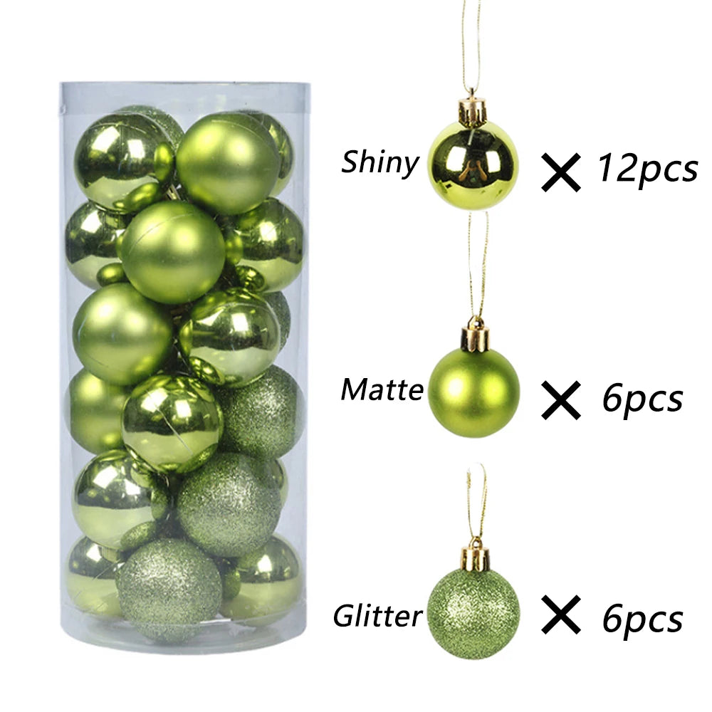 24-Pack Festive Christmas Tree Ornaments - Image 11