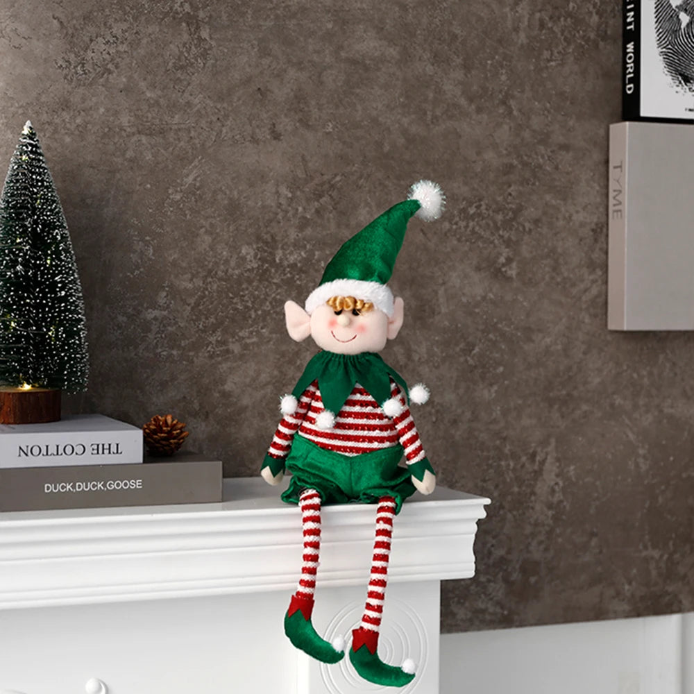 Festive Red & Green Elf Doll Plush Ornament - Image 14