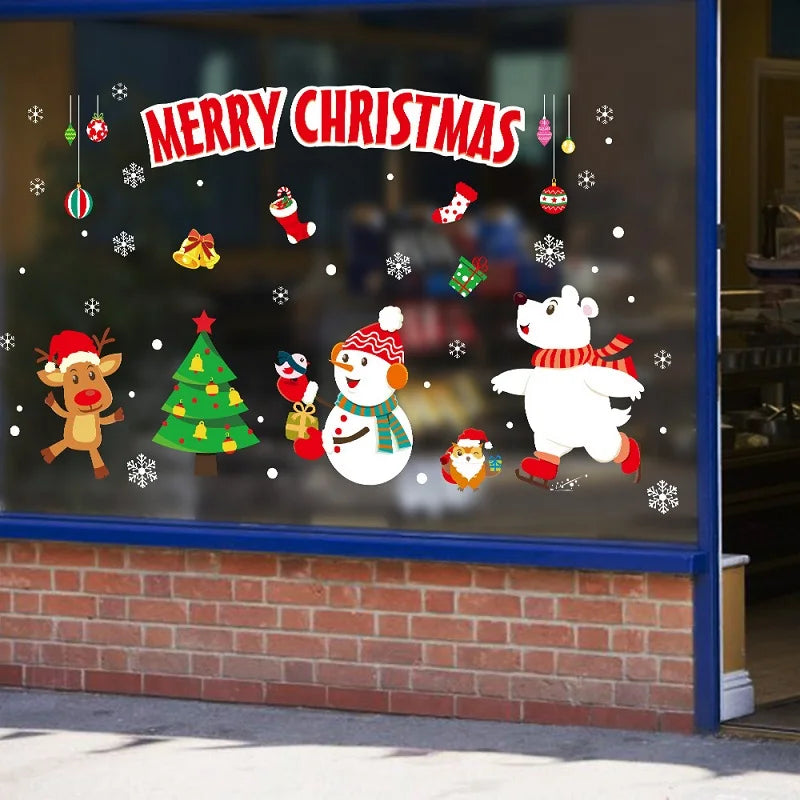 Festive Merry Christmas Santa Window Stickers - Image 39