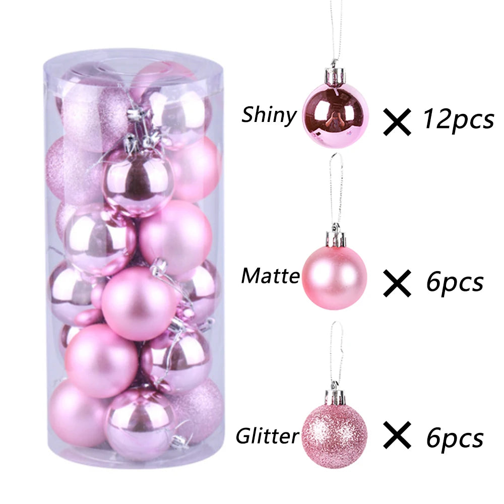 24-Pack Festive Christmas Tree Ornaments - Image 7